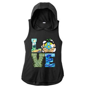 Love Earth Day Save Planet Protect Nature Great Gift Ladies PosiCharge Tri-Blend Wicking Draft Hoodie Tank