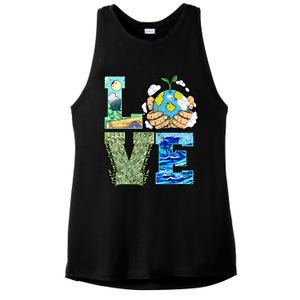 Love Earth Day Save Planet Protect Nature Great Gift Ladies PosiCharge Tri-Blend Wicking Tank