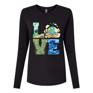 Love Earth Day Save Planet Protect Nature Great Gift Womens Cotton Relaxed Long Sleeve T-Shirt