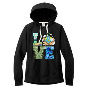 Love Earth Day Save Planet Protect Nature Great Gift Women's Fleece Hoodie