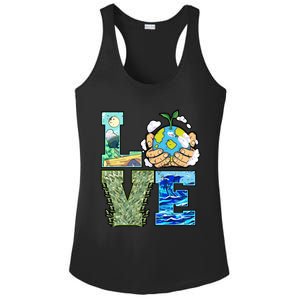 Love Earth Day Save Planet Protect Nature Great Gift Ladies PosiCharge Competitor Racerback Tank