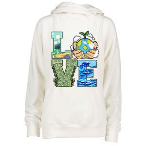 Love Earth Day Save Planet Protect Nature Great Gift Womens Funnel Neck Pullover Hood