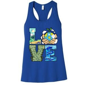 Love Earth Day Save Planet Protect Nature Great Gift Women's Racerback Tank