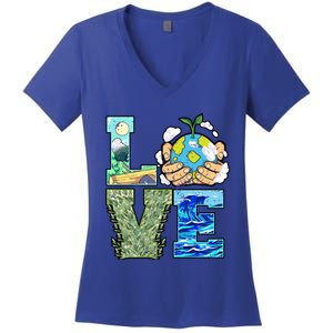 Love Earth Day Save Planet Protect Nature Great Gift Women's V-Neck T-Shirt