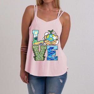 Love Earth Day Save Planet Protect Nature Great Gift Women's Strappy Tank