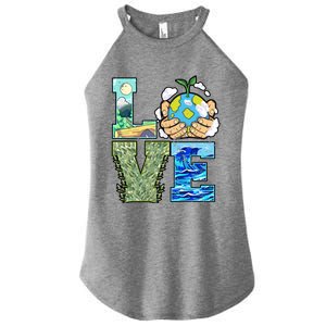 Love Earth Day Save Planet Protect Nature Great Gift Women's Perfect Tri Rocker Tank