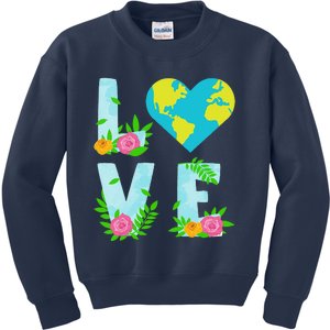 Love Earth Day Climate Change Awareness Kids Sweatshirt