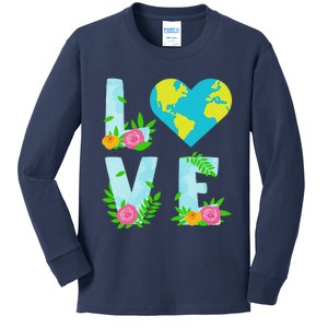 Love Earth Day Climate Change Awareness Kids Long Sleeve Shirt