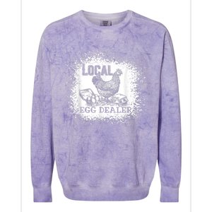 Local Egg Dealer Funny Bleached Chicken Lover Farm Farmer Colorblast Crewneck Sweatshirt