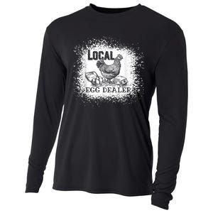 Local Egg Dealer Funny Bleached Chicken Lover Farm Farmer Cooling Performance Long Sleeve Crew