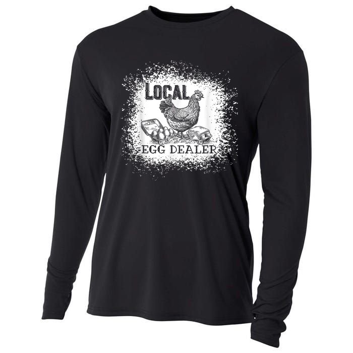 Local Egg Dealer Funny Bleached Chicken Lover Farm Farmer Cooling Performance Long Sleeve Crew