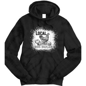 Local Egg Dealer Funny Bleached Chicken Lover Farm Farmer Tie Dye Hoodie