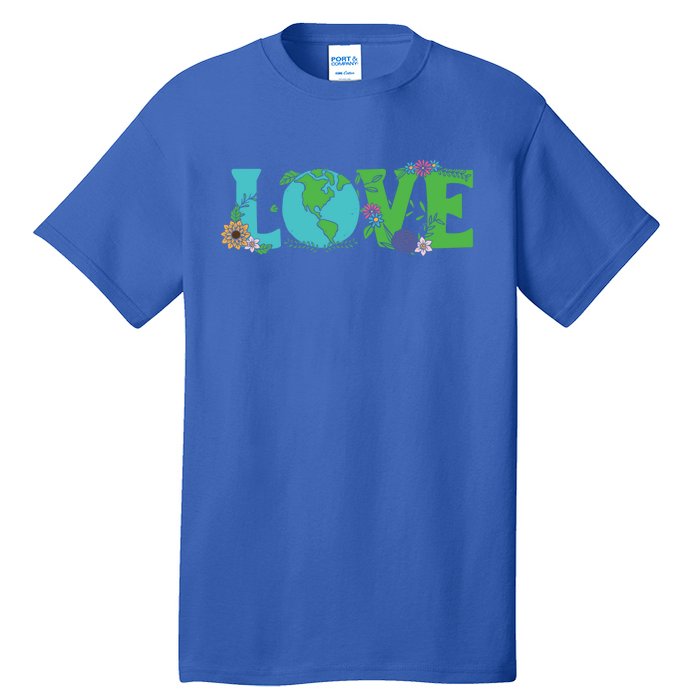 Love Earth Day Save Environt Cute Heart Planet Protection Gift Tall T-Shirt