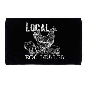 Local Egg Dealer Funny Bleached Chicken Lover Farm Farmer Microfiber Hand Towel