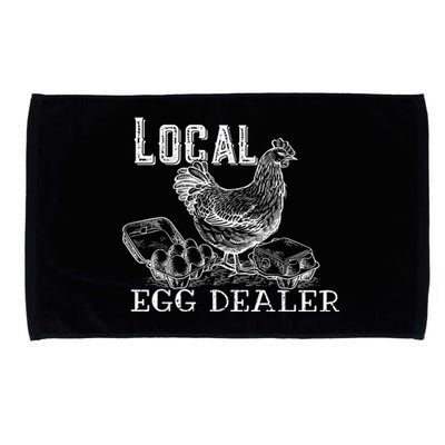 Local Egg Dealer Funny Bleached Chicken Lover Farm Farmer Microfiber Hand Towel