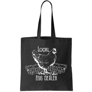 Local Egg Dealer Funny Bleached Chicken Lover Farm Farmer Tote Bag