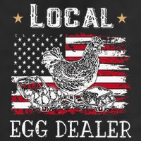 Local Egg Dealer Funny American Flag 7 Panel Mesh Trucker Snapback Hat