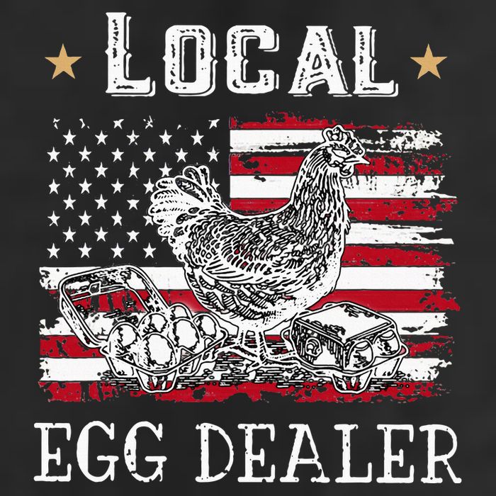Local Egg Dealer Funny American Flag 7 Panel Mesh Trucker Snapback Hat