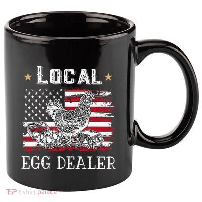 Local Egg Dealer Funny American Flag 11oz C Handle Ceramic Mug