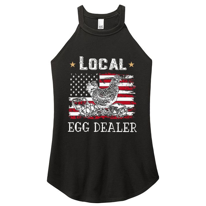 Local Egg Dealer Funny American Flag Women's Perfect Tri Rocker Tank