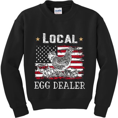 Local Egg Dealer Funny American Flag Kids Sweatshirt