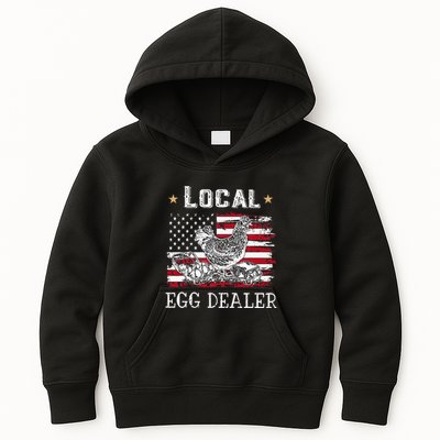 Local Egg Dealer Funny American Flag Kids Hoodie