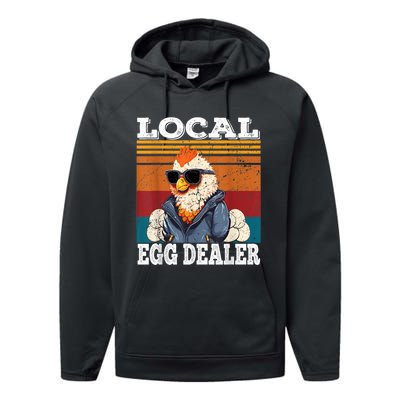 Local Egg Dealer Funny Egg Peddler Chicken Egg Farmer Performance Fleece Hoodie