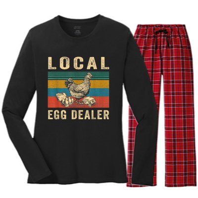 Local Egg Dealers Chicken Funny Local Egg Dealers Chicken Women's Long Sleeve Flannel Pajama Set 