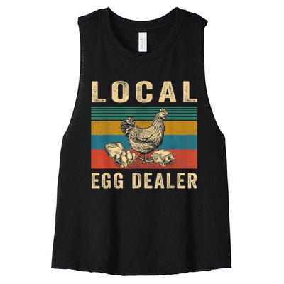 Local Egg Dealers Chicken Funny Local Egg Dealers Chicken Women's Racerback Cropped Tank