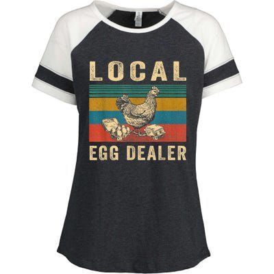 Local Egg Dealers Chicken Funny Local Egg Dealers Chicken Enza Ladies Jersey Colorblock Tee