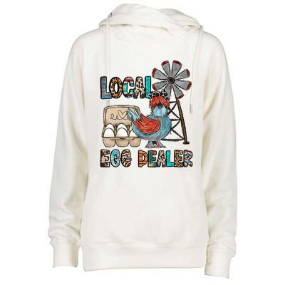 Local Egg Dealer Chicken Funny Farm Animal Chicken Farmer Womens Funnel Neck Pullover Hood