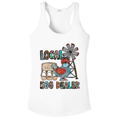 Local Egg Dealer Chicken Funny Farm Animal Chicken Farmer Ladies PosiCharge Competitor Racerback Tank