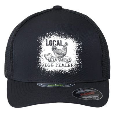 Local Egg Dealer Funny Bleached Chicken Lover Farm Farmer Flexfit Unipanel Trucker Cap