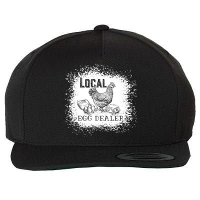 Local Egg Dealer Funny Bleached Chicken Lover Farm Farmer Wool Snapback Cap