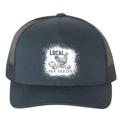 Local Egg Dealer Funny Bleached Chicken Lover Farm Farmer Yupoong Adult 5-Panel Trucker Hat