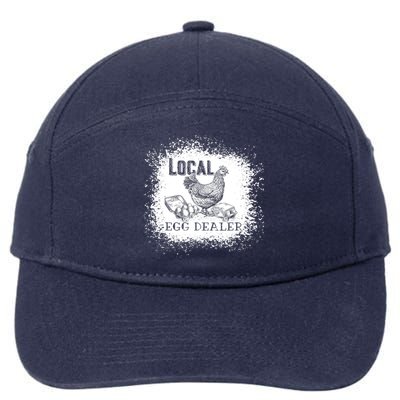 Local Egg Dealer Funny Bleached Chicken Lover Farm Farmer 7-Panel Snapback Hat