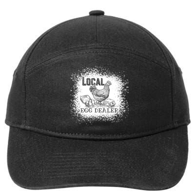 Local Egg Dealer Funny Bleached Chicken Lover Farm Farmer 7-Panel Snapback Hat