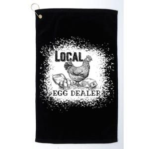 Local Egg Dealer Funny Bleached Chicken Lover Farm Farmer Platinum Collection Golf Towel