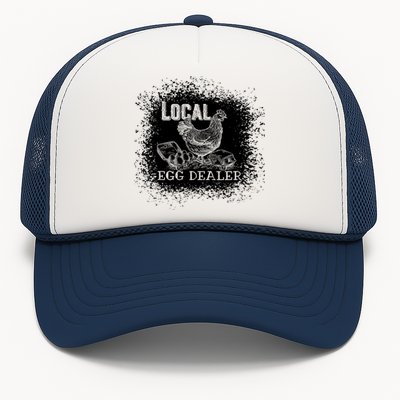 Local Egg Dealer Funny Bleached Chicken Lover Farm Farmer Trucker Hat