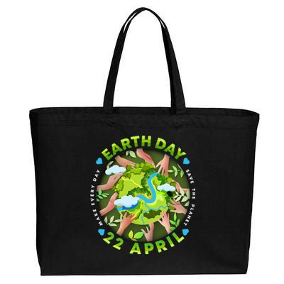 Love Earth Day 22 April Save The Planet Make Every Day Cotton Canvas Jumbo Tote