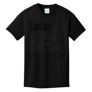 Local Egg Dealer Funny Bleached Chicken Lover Farm Farmer Kids T-Shirt