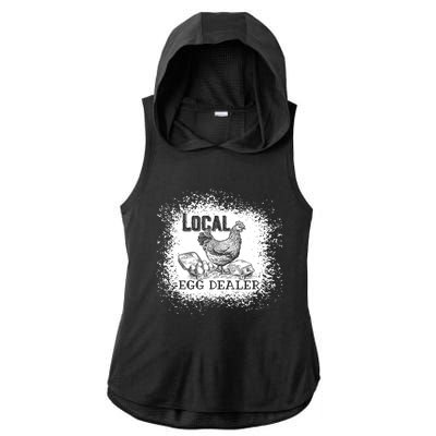 Local Egg Dealer Funny Bleached Chicken Lover Farm Farmer Ladies PosiCharge Tri-Blend Wicking Draft Hoodie Tank