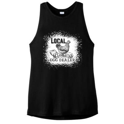 Local Egg Dealer Funny Bleached Chicken Lover Farm Farmer Ladies PosiCharge Tri-Blend Wicking Tank