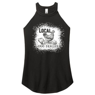 Local Egg Dealer Funny Bleached Chicken Lover Farm Farmer Women's Perfect Tri Rocker Tank