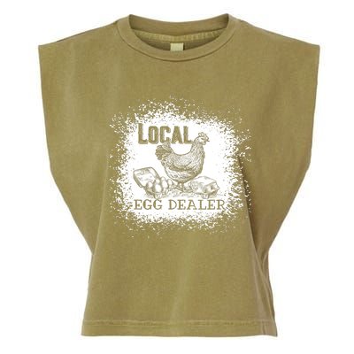 Local Egg Dealer Funny Bleached Chicken Lover Farm Farmer Garment-Dyed Women's Muscle Tee