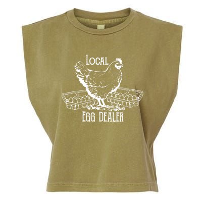 Local Egg Dealer Funny Bleached Chicken Lover Farm Farmer Garment-Dyed Women's Muscle Tee