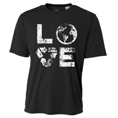 Love Earth Day 90s Vintage Recycling Cooling Performance Crew T-Shirt