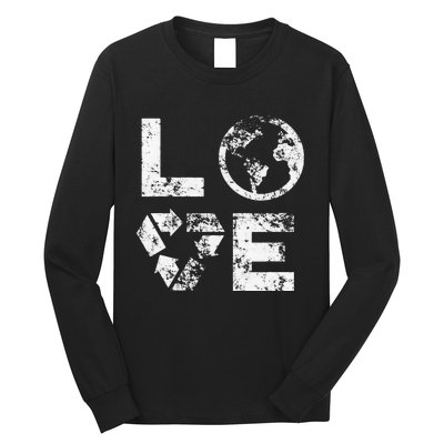 Love Earth Day 90s Vintage Recycling Long Sleeve Shirt