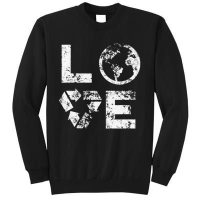 Love Earth Day 90s Vintage Recycling Sweatshirt