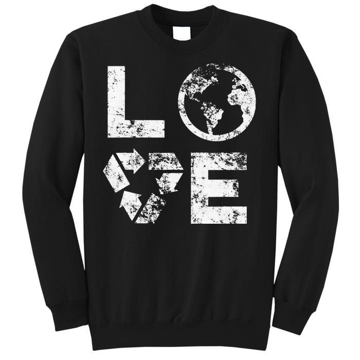 Love Earth Day 90s Vintage Recycling Sweatshirt